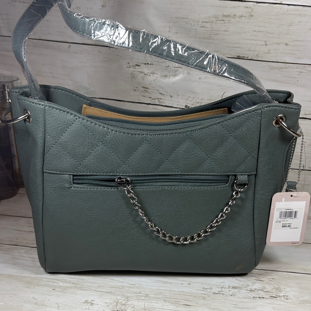 Chic Gray Quilted Shoulder Bag